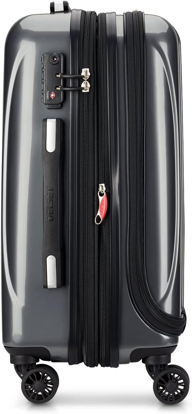 DELSEY PARIS Helium Aero Hardside Expandable Luggage with Spinner Wheels, Titanium, Carry-On 19 Inch
