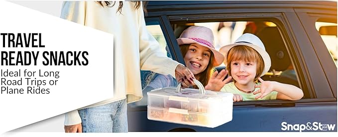 Snap and Stow Dishwasher Safe, Snackle Box, Stackable 14 Divided Snack Box Bowls, Charcuterie Tray with Lid, Veggie Containers with Lids, Reusable BPA Free Plastic (Set of 2, Transparent)