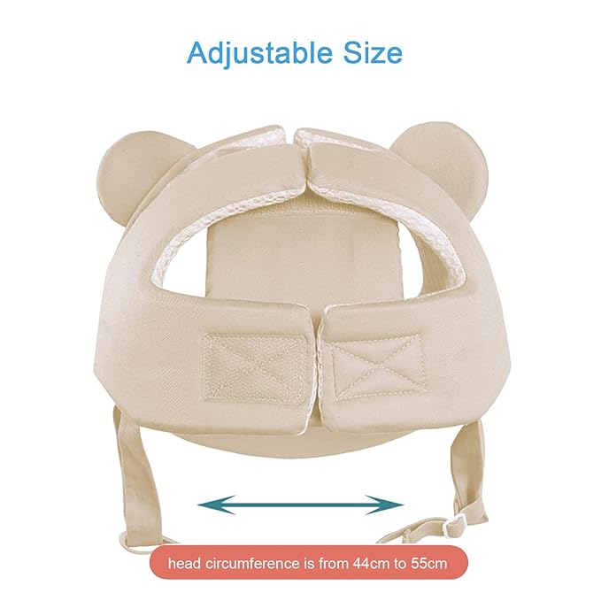Baby Infant Helmet Toddler Headguard Head Protective Cushion Cute Children Adjustable Helmet Hat Harnesses Cap Kid Child Crawl Walk Playing (Beige)