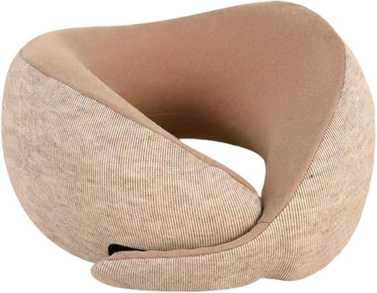 Kids Memory Foam Travel Neck Pillow, 360° Support,Travel U-Shaped Airplane Pillow, Foldable，Suitable for Commuting, Flying, Working, and Living at Home (Khaki)