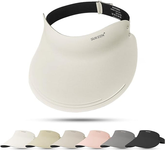 Sukeen Wide Brim Sun Visor Hat for Women Men,UPF50+ Seamless Sun Hats Foldable Ponytail Beach Hats for Daily Outdoor Sport