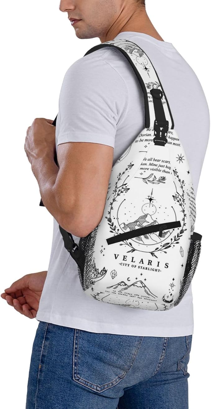 Velaris City Of Starlight Bookish Fantasy Crossbody Bag Trendy Sling Bag Bakpack Casual Chest Bags Daypack For Hiking Walking Travel Running(1)