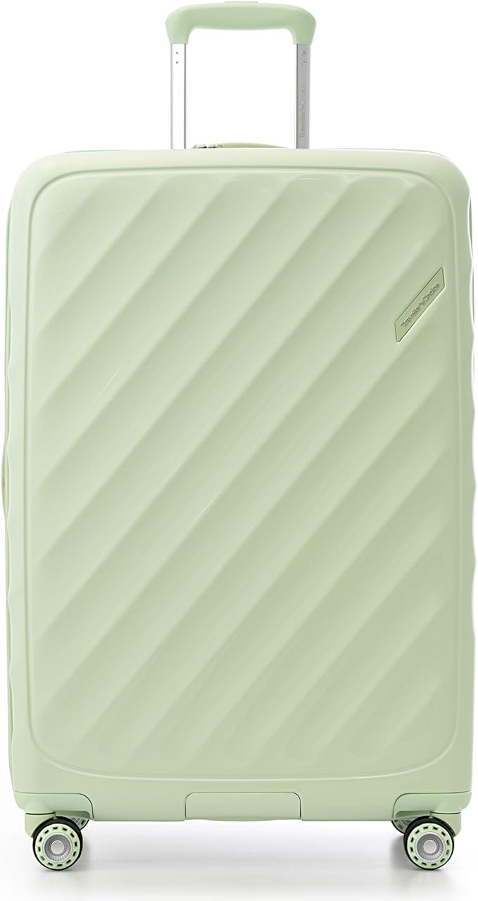 Traveler's Choice Elm Expandable Spinner Luggage Set, Glossy Mint, 29" Checked