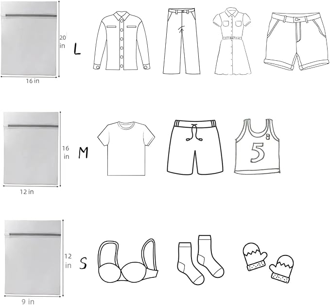 10 Pcs Lingerie Bags for Washing Delicates(3L 3M 3S Bra Bag) Mesh Laundry Bags for Washing Machine Wash Bag for Bra Socks Underwear Baby Clothes