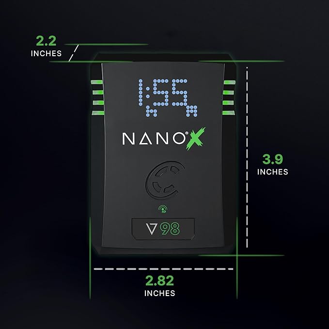 Core SWX NANO-V98X 98Wh Micro V-Mount Battery – Compact Lithium-Ion Pack with USB-C PD Input/Output, USB-A, P-Tap, 10A Load, 3.9hr Runtime (25W), for Cameras & Production Gear