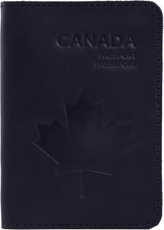 INCARNE Passport Cover - Travel Passport Wallet - Leather Passport Holder for Men Women Family with Card Slots & Note Compartmen - Sleeve Protector - Genuine Leather - Vintage Black