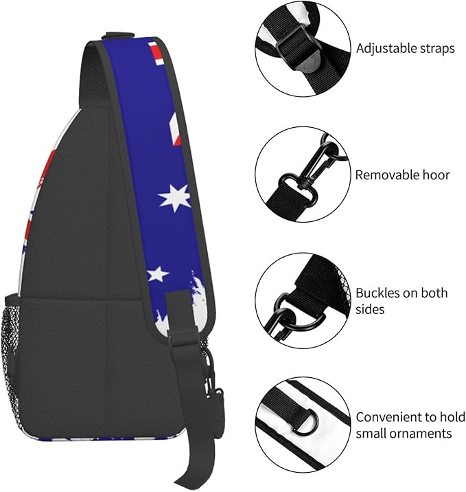 Australian Flag Sling Bag Multipurpose Crossbody Sling Backpack Travel Cycling Hiking Shoulder Bag For Women Men