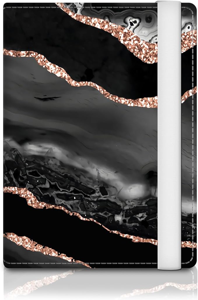 Passport Holder for Travel Essentials, RFID Premium Leather Passport Wallet Cover Case for Travel Must Haves Accessories, Passport Book Holders for Women Men Luxury Gold Marble