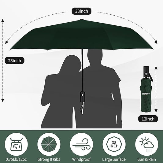 Seniny Windproof Travel Umbrella, Automatic Umbrellas for Rain, Portable & Compact Umbrellas for Backpack, Strong UV for Protection, Folding Small Sun Umbrella for Car, Walking