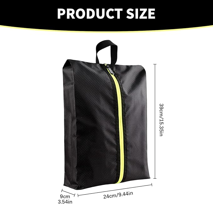 Shoe Bags for Travel Soccer Cleats Cleat Bags for Sports Smell Proof Cleat Bag for Travel Lightweight Golf Shoe Bag with Handle Large Capacity, for Men & Women Fitness Business Trips Baseball (Black)