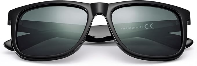 UV400 Polarized Sunglasses Men Women, Classic Square Lightweight Shades, Anti-Glare HD Trendy Sunnies for Leisure