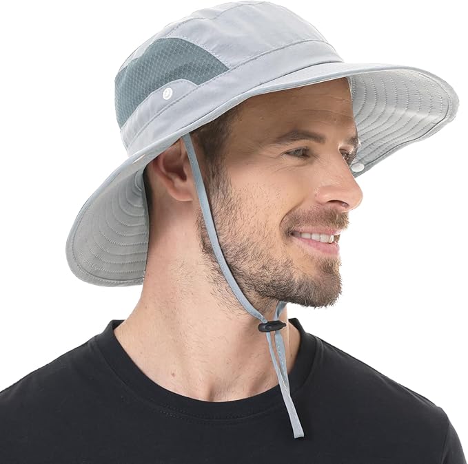 Sun Hat for Men Women UPF 50+ Fishing Hats Waterproof Wide Brim Boonie Bucket Hat for Safari Beach Hiking Garden