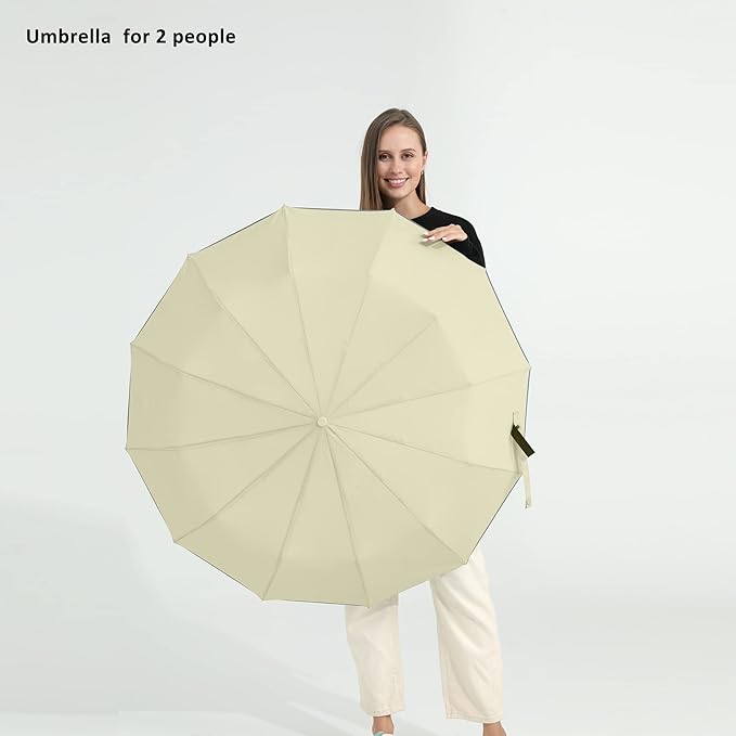 Windproof Compact Rain Umbrella for Travel 42/46 Inch Premium Fabric Auto Open Perfect for Purse and Backpack Portable Umbrella for Women and Men