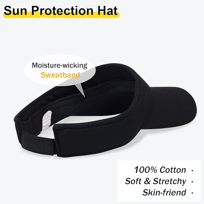 Sun Visor Hat Adjustable Velcro Outdoor Sports Cap for Men Women Adults
