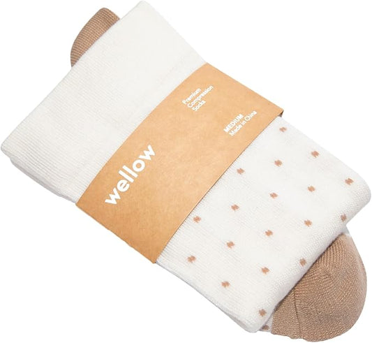 Wellow Premium Socks (Compression Socks - Regular) for Men & Women, Made with Viscose from Bamboo, Knee High, 18-25 mmHg