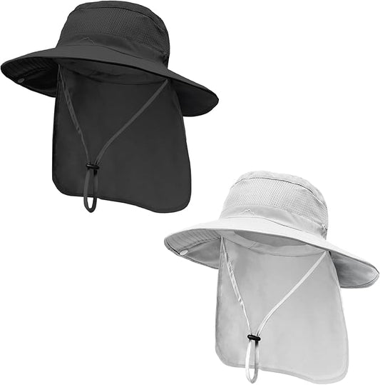ZOORON Sun Hats for Men Women Fishing Hat with Neck Flap,UPF 50+ Sun Hat Waterproof Wide Brim Bucket Hats for Safari Hiking
