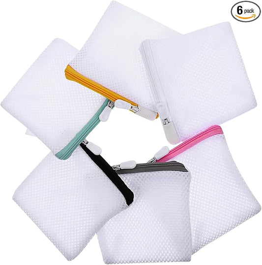 6pcs Laundry Bag Mesh Wash Bag Mini Washing Machine Underwear Washing Bag Wash Bags Protecting Foldable Laundry Pouch Travel Sandwich Mesh Laundry Bag Bra