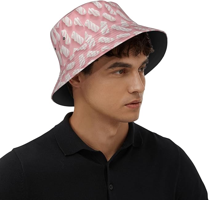 Unicorn and Pink Flower Fisherman Hat Summer Foldable UV Protection Sun Hat
