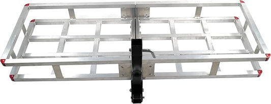 fouwick lugglage Basket, Folds Flat, Heavy Duty Hitch Cargo Basket (Aluminum 60x20x7)