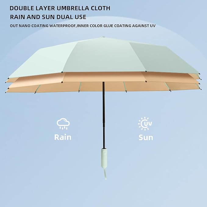 Folding Umbrella Anti-UV Compact Durable Folding Umbrella Auto Open Close Windproof Travel Umbrella Premium Grip Fits Backpack