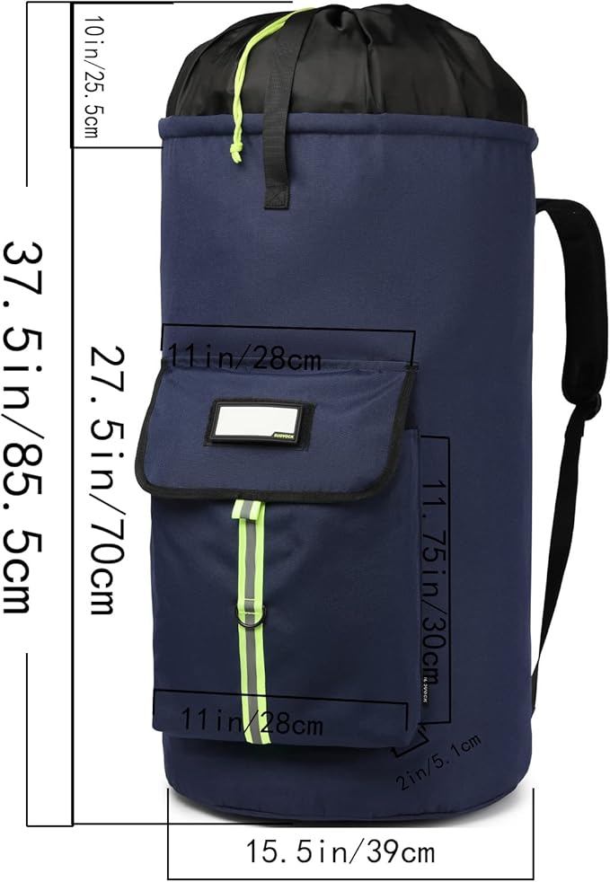 laundry bag backpack,extra-large heavy duty laundry bags,laundry backpack for college students,drawstring closure (Dark blue laundry bag backpack)