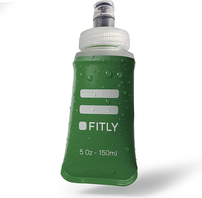 FITLY Soft Flask - Shrink As You Drink Soft Water Bottle for Hydration Pack - Folding Water Bottle Ideal for Running, Hiking, Cycling, Climbing & Rigorous Activity