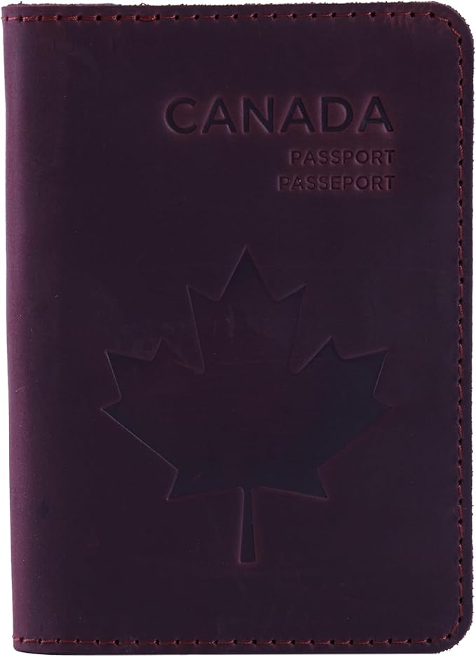 INCARNE Passport Cover - Travel Passport Wallet - Leather Passport Holder for Men Women Family with Card Slots & Note Compartmen - Sleeve Protector - Genuine Leather - Vintage Burgundy