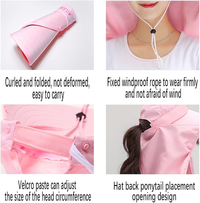 Outdoor UPF 50+ UV Sun Protection Waterproof Breathable Face Neck Flap Cover Folding Sun Hat for Men/Women