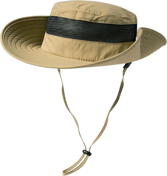 Oversized XL XXL Waterproof Sun Hat for Big Heads Mesh Bucket Hat Wide Brim Adjustable Packable Hiking Beach Fishing