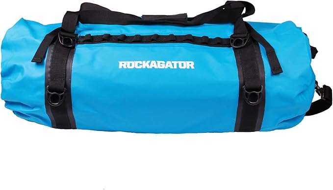 Waterproof Duffle Bag for Travel and Camping with Roll-Top Closure, Durable, All-Weather, and Versatile Dry Bag - Rockagator Mammoth Series (90 Liter, Light Blue)