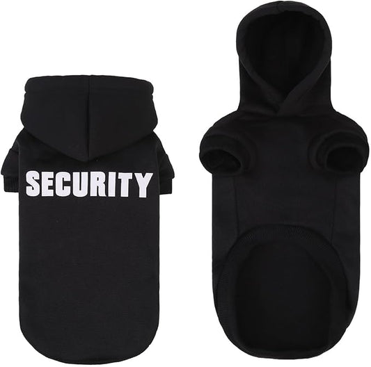 BINGPET Security Dog Hoodies Dachshund Sweater Cold Weather Dog Coats Soft Brushed Fleece Pet Clothes Hooded Sweatshirt for Dog Cat