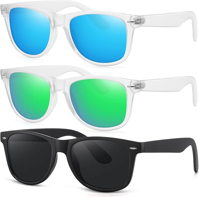 MEETSUN Polarized Sunglasses for Women Men Classic Retro Trendy Driving Sun Glasses UV400 Protection (3 Pack)