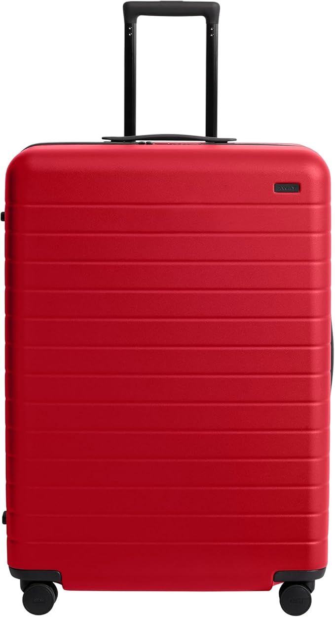 Away Large Checked Luggage, 29 Inch Hardside Suitcase with Spinner Wheels, Lightweight & Durable, TSA Lock, Cherry Red