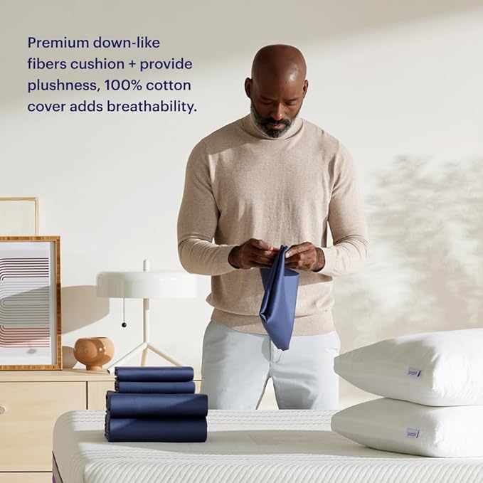 Purple Cloud Pillow - Standard Size, Hypoallergenic Gel Fiber Fill for Plush, Cloud-Like Comfort - Molds to Support Head & Neck, Won’t Clump or Flatten