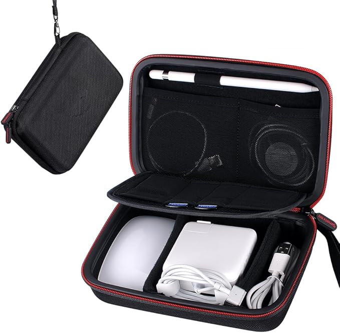 Smatree Hard Accessory Organizer Case Compatible for 14-16inch Apple Pencil,MAC Mini/Magic Trackpad/Magic Mouse/AirPods Pro3/MagSafe Charge/Magsafe Power Adapter,BeatsX,Monster Magnetic Charging Cable