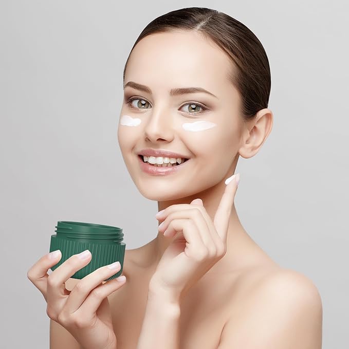 ME.FAN Travel Containers for Toiletries, TSA Approved 1.5 oz Silicone Cream Jars, Leak-proof Journey Containers, Trip Accessories with Lid for Cosmetic Face Hand 4 Pack White Lid - Morandi