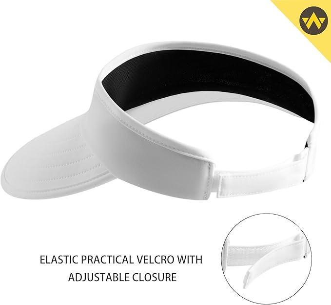 WANDER Sun Visor Hats for Women Wide Brim UV Protection Adjustable Large Golf Beach Cap Packable Travel Sport Visor