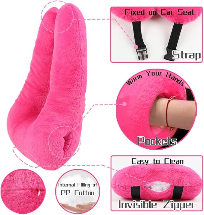 Sexysamba Travel Pillow with Sleep Mask Set Car Pillow Kids Travel Pillow for Sleeping U Shaped Car Seat Pillow Head Neck Body Support for Kids and Adults Road Trip Accessories,Rose Red