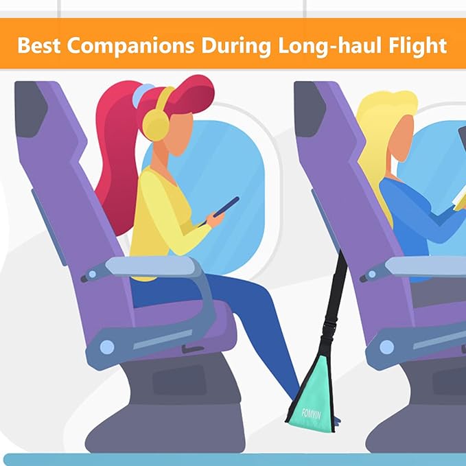 Airplane Footrest with No Feet Clashing Support Design, Portable Travel Foot Hammock, Memory Foam Plane Foot Rest to Relieve Feet Soreness - Long Flights Essentials