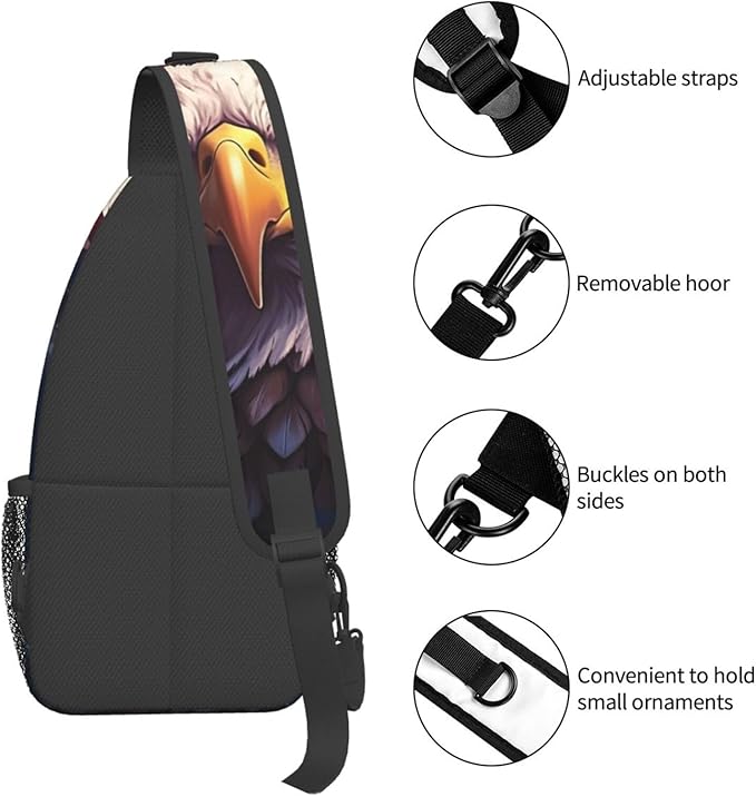 American Flag Sling Bag Multipurpose Crossbody Sling Backpack Travel Cycling Hiking Shoulder Bag For Women Men