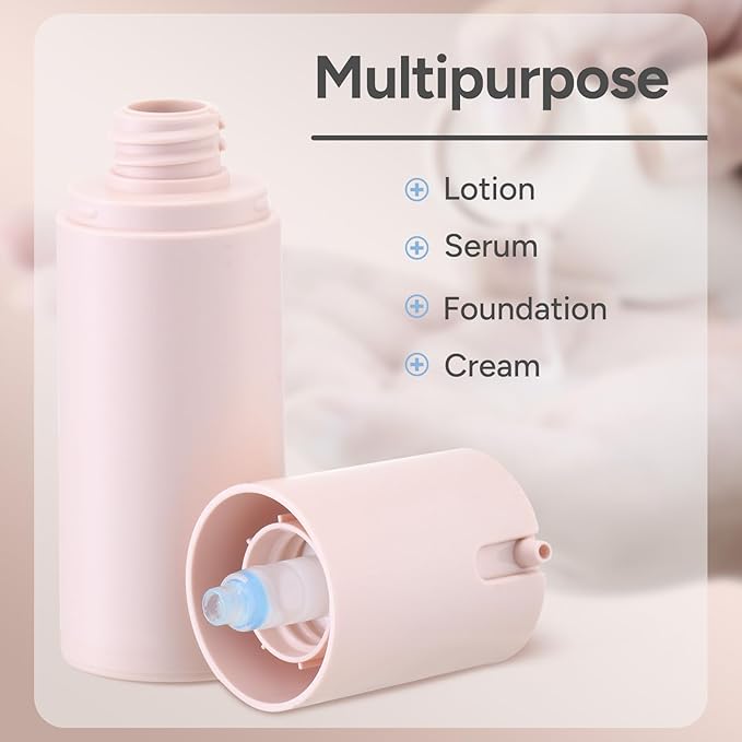1 oz Airless Pump Bottles, Travel Lotion Container, Skincare Containers for Moisturizer(Plastic, Multicolor, 3Pcs)