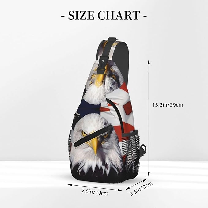 American Flag Sling Bag Multipurpose Crossbody Sling Backpack Travel Cycling Hiking Shoulder Bag For Women Men