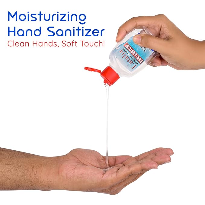 Latalia Mini Hand Sanitizer Travel Size Pack of 96 | 1.85 fl oz with 80% Alcohol Small Hand Sanitizer Bulk For Non-Sticky, Unscented, Gentle & Fresh Hands Anytime