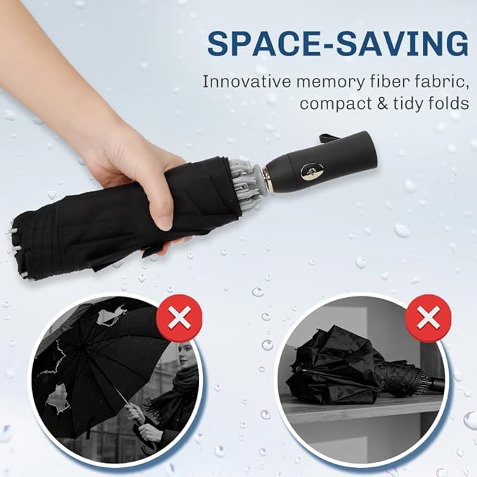 TOPSAIL 45in Truley Compact Folding Umbrella for Travel, Effortless & Safe Collapse, Portable & Sturdy Windproof Inverted Umbrellas for Rain