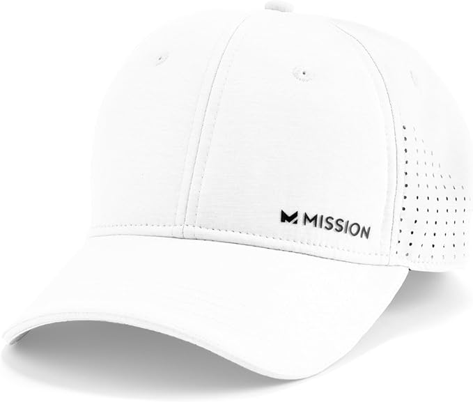 MISSION Cooling Vented Performance Hat Unisex One Size Cap for Workouts, Golf & Running, Sweat & Water Activated Technology
