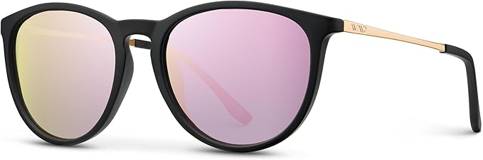 WearMe Pro Round Polarized Sunglasses for Women - UV400 Protection, Lightweight Frame, Vintage Retro Style