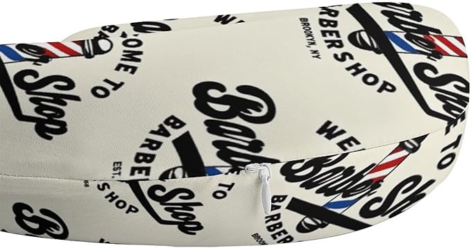 Men’s Comfort U-Shaped Neck Pillow Memory Foam Travel, Barber Shop Flag U-Shape, Breathable Car Airplane Support