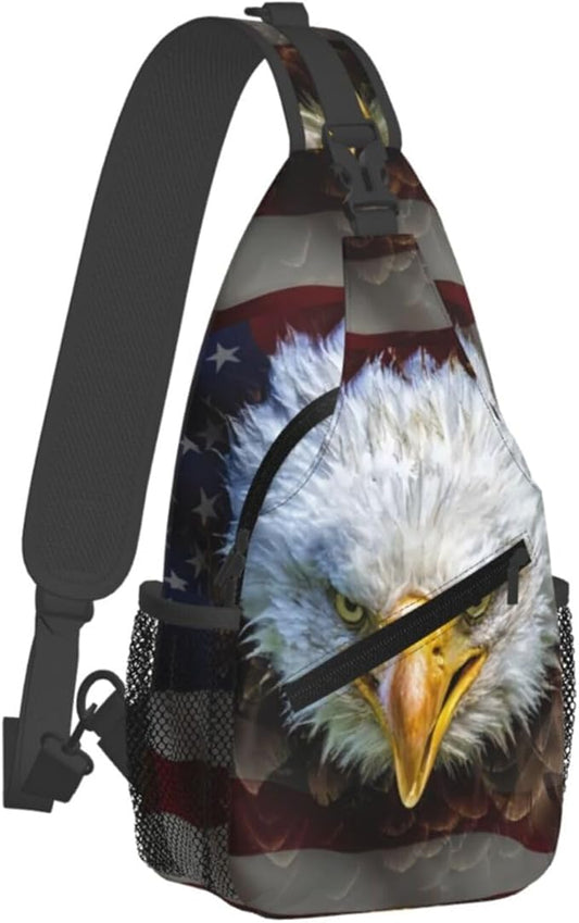American Flag Sling Bag Multipurpose Crossbody Sling Backpack Travel Cycling Hiking Shoulder Bag For Women Men