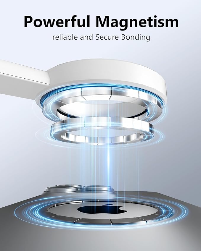 UBeesize Magnetic Tripod for iPhone with Remote, 64’’ Extendable Phone Stand for Video Recording/Vlogging, N52 Strong Holder for iPhone 12-15/Android, Portable Travel Selfie Stick Tripod(White)