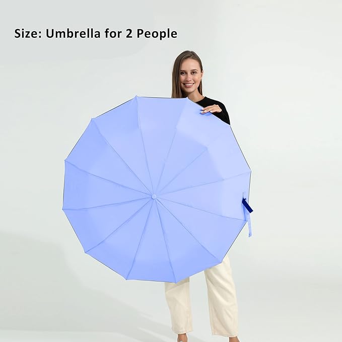 Windproof Compact Rain Umbrella for Travel 42/46 Inch Premium Fabric Auto Open Perfect for Purse and Backpack Portable Umbrella for Women and Men